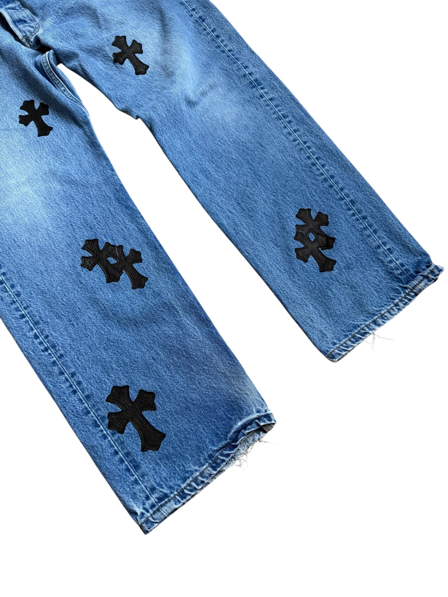 Chrome Hearts 501 Redline Levis Cross Pants Jeans Blue