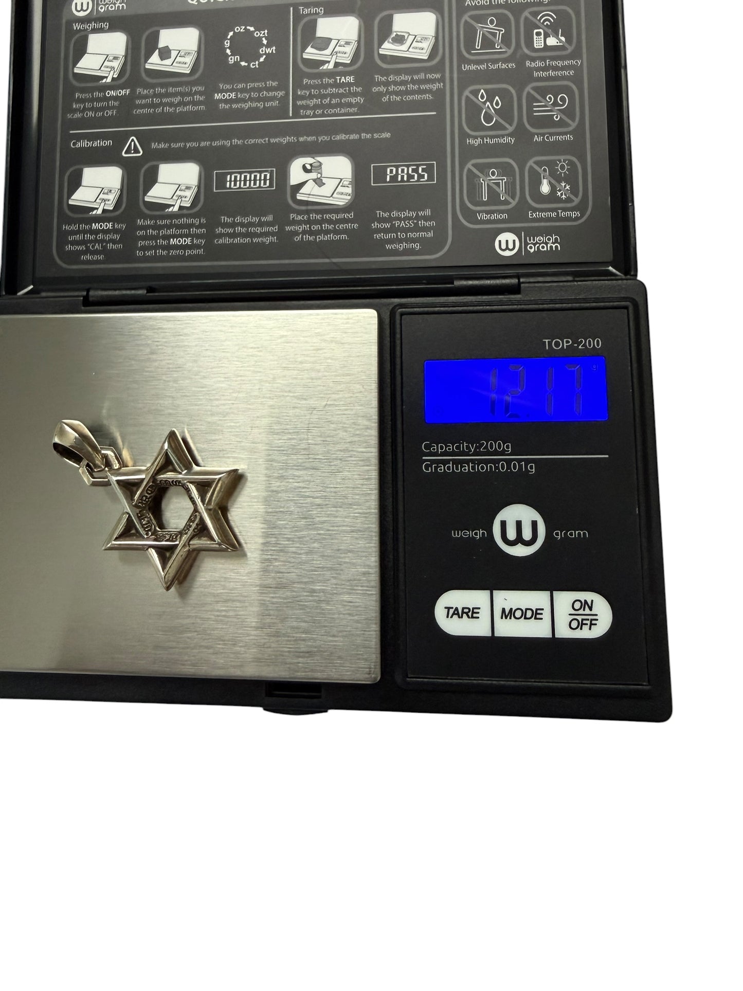Chrome Hearts Star of David Silver Pendant Small