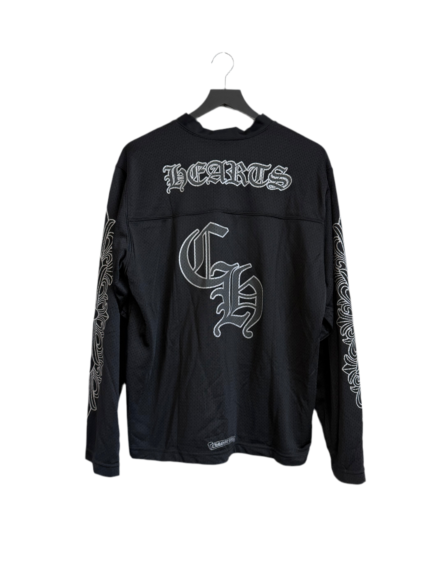Chrome Hearts Stadium Mesh Jersey Floral LS Black Silver