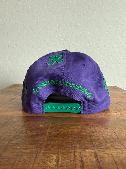 Chrome Hearts Cross Patch CH Snapback Hat Purple/Green