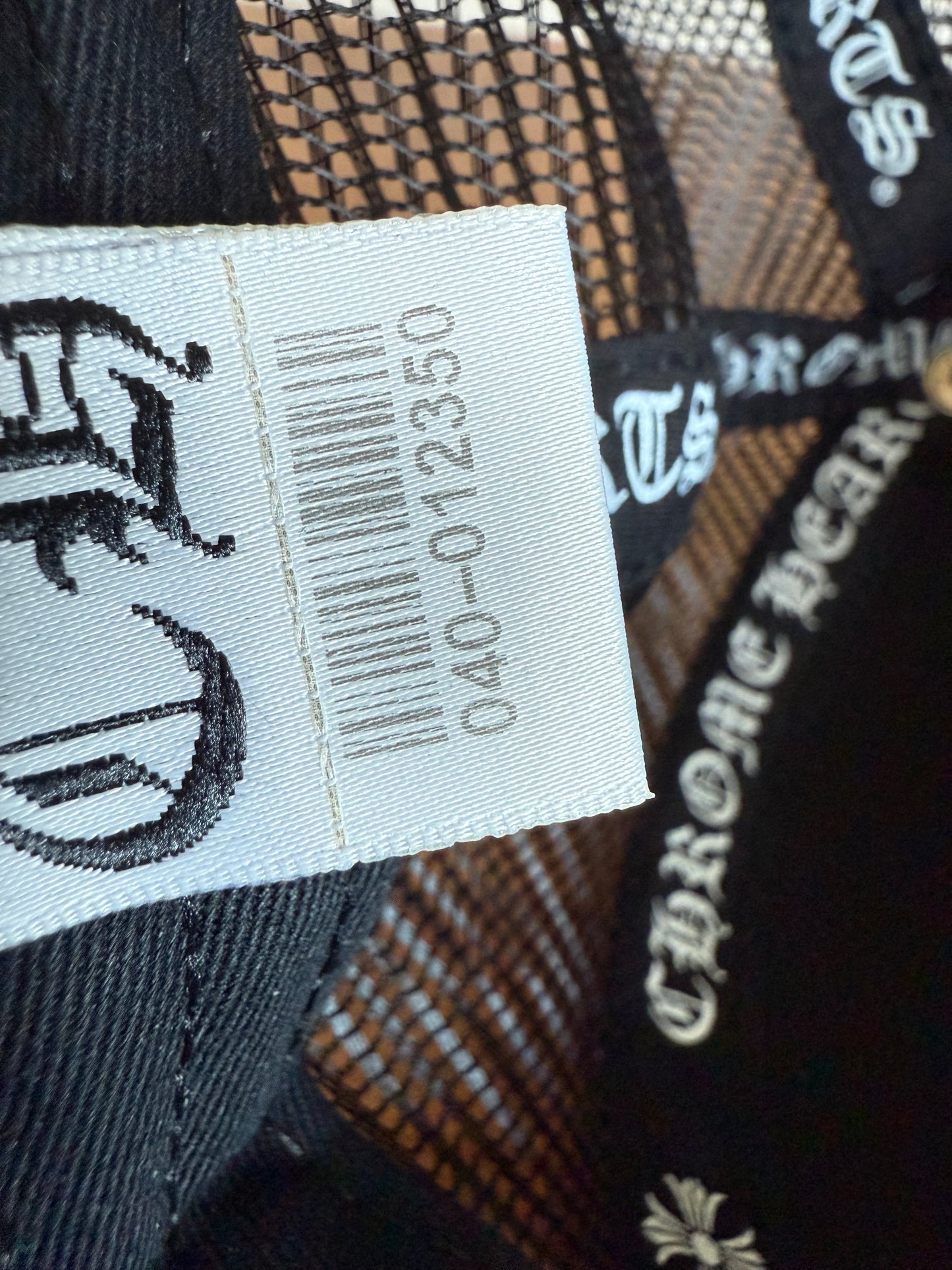 Chrome Hearts Flooded Cemetery Leather Cross Patch Trucker Black