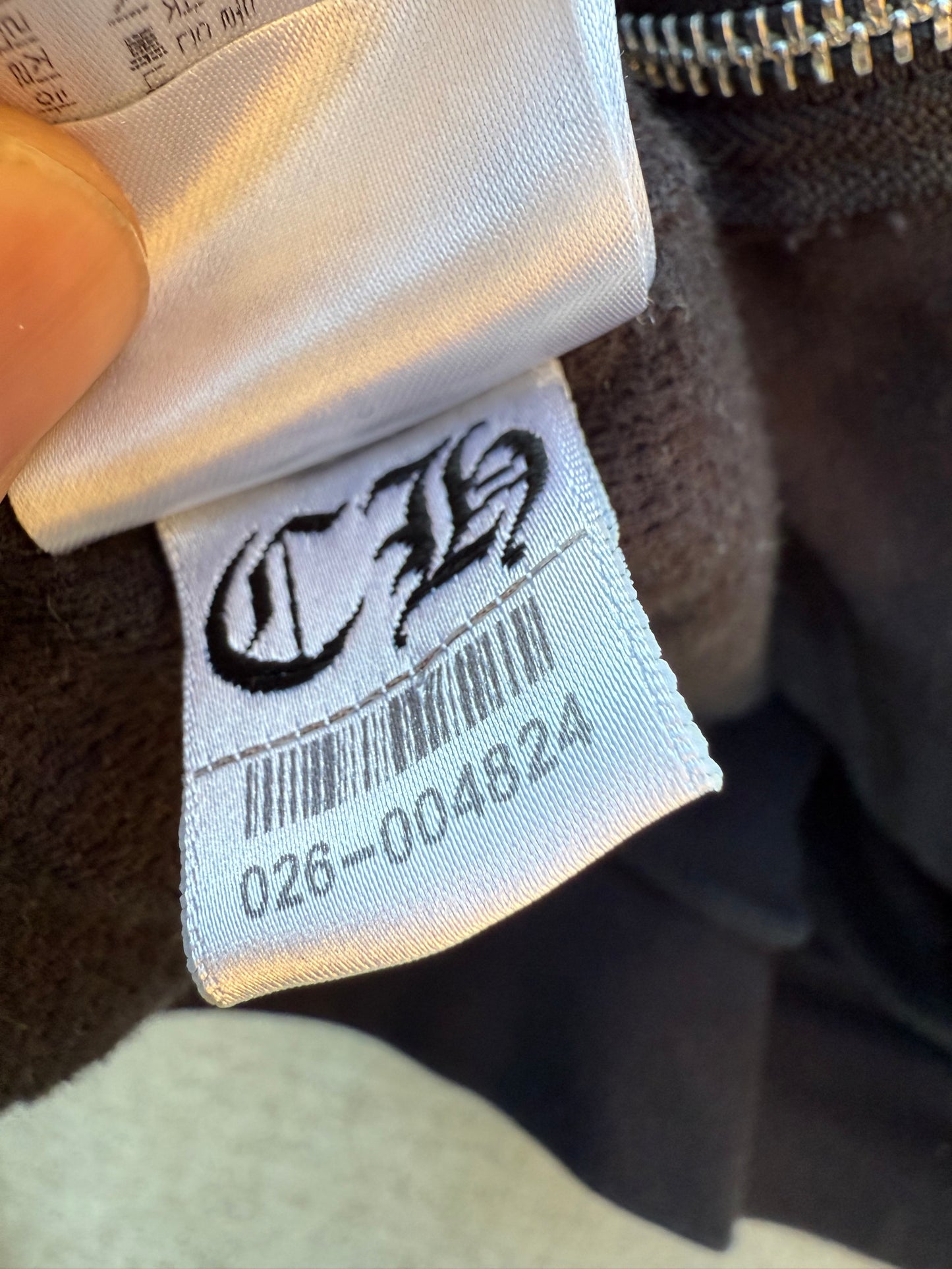 Chrome Hearts Fuck You Floral Horseshoe Thermal Zip Up Hoodie Black