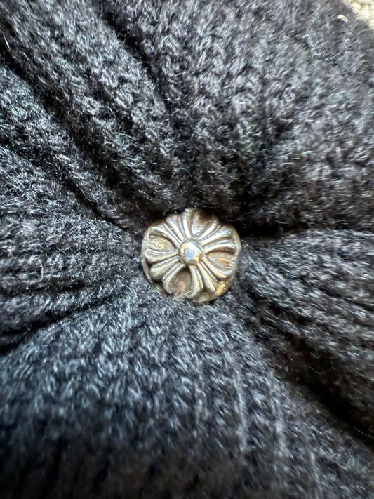 Chrome Hearts Cashmere Leather Star Beanie Black/Red