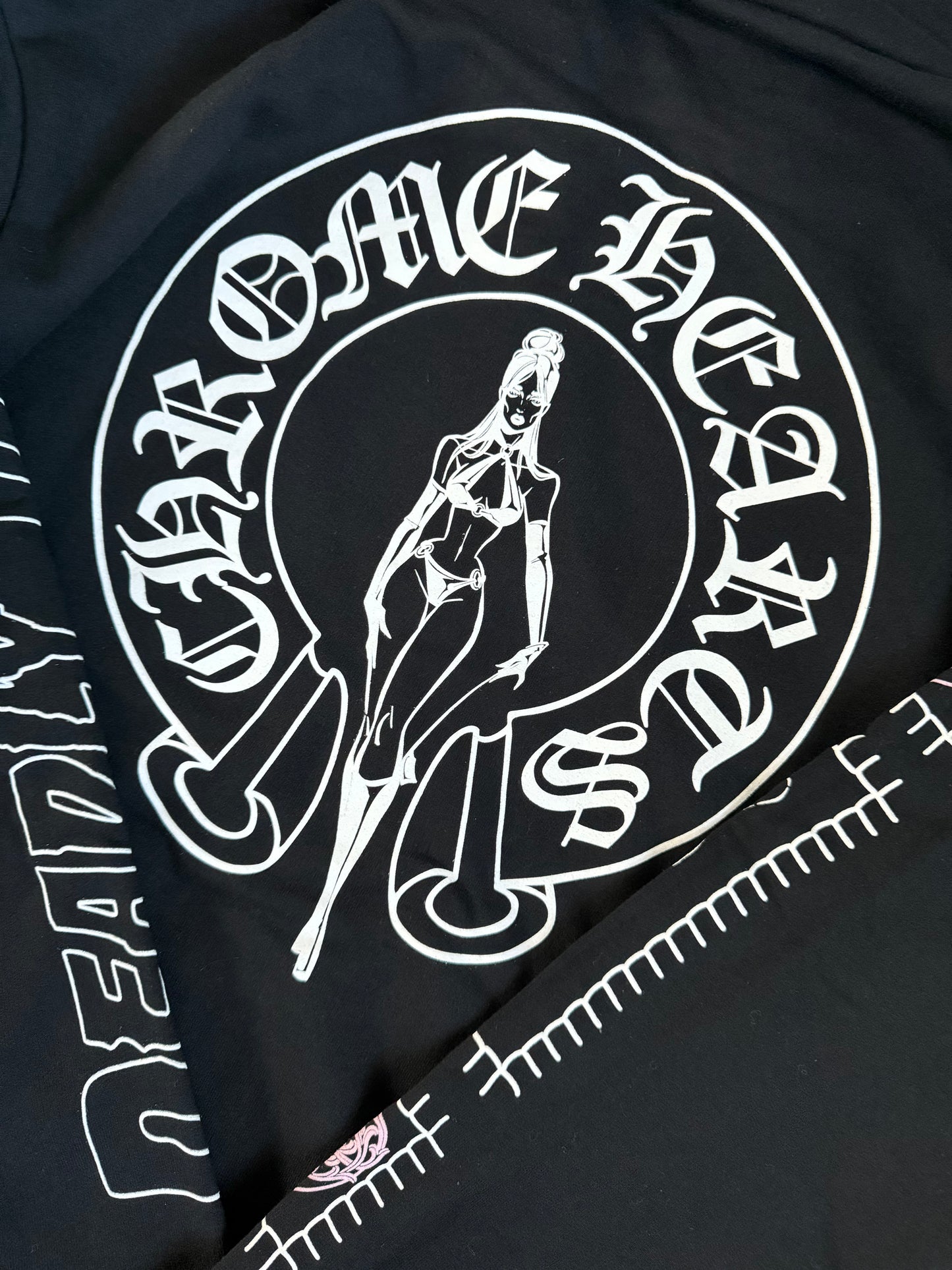 Chrome Hearts Deadly Doll Horseshoe Zip Up Hoodie Blk