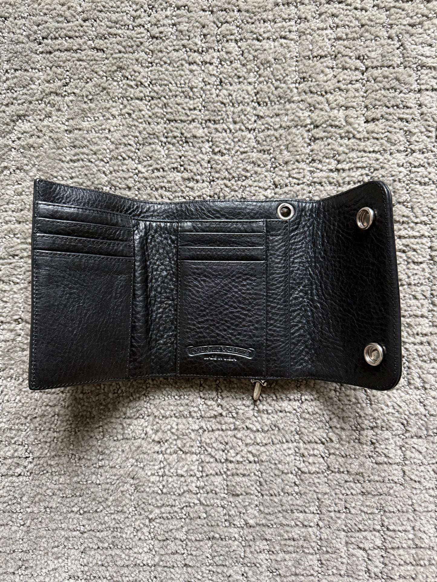 Chrome Hearts Wave Mini Leather Wallet Black