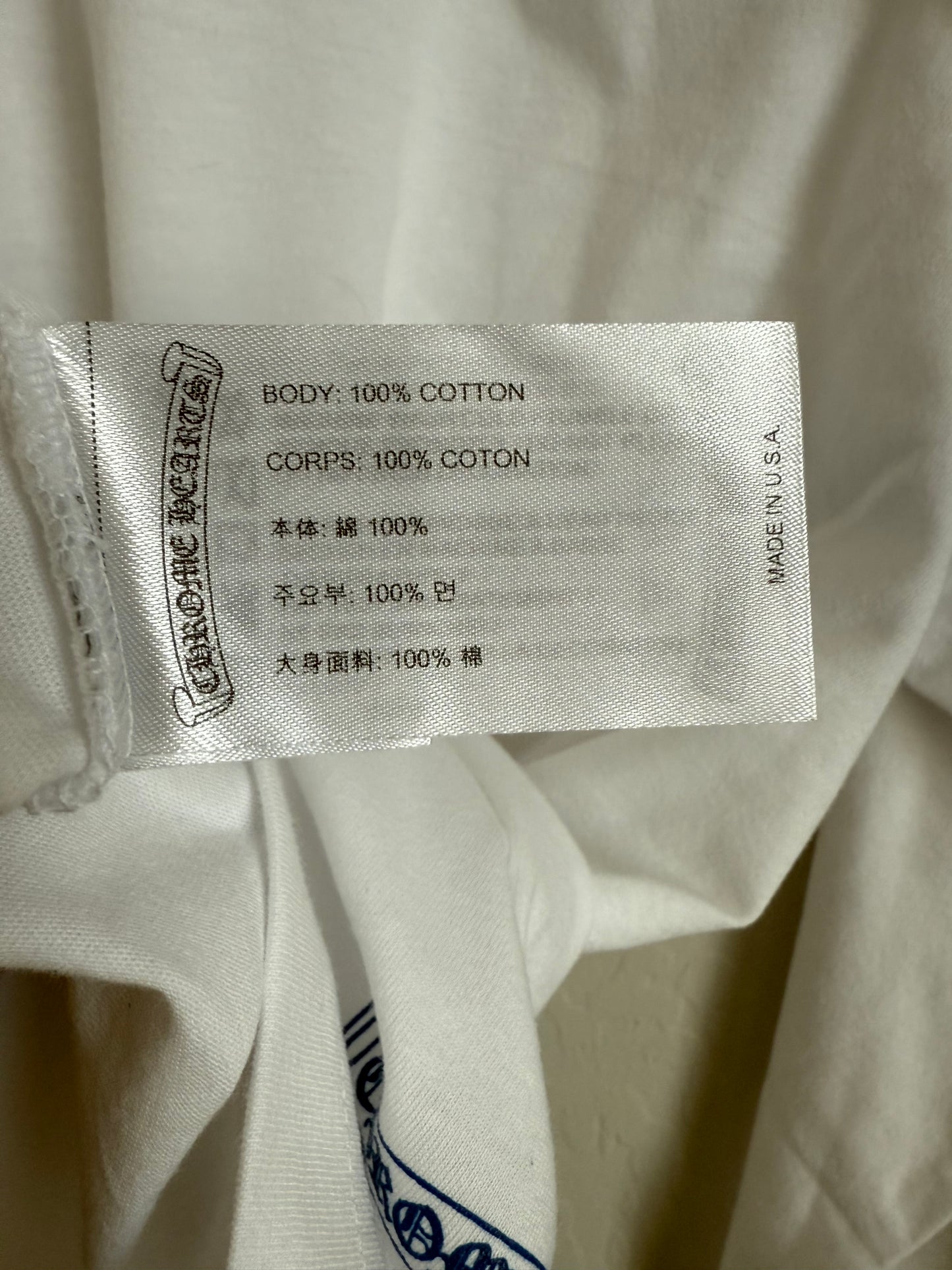 Chrome Hearts Neck Logo LS T-Shirt White/Blue