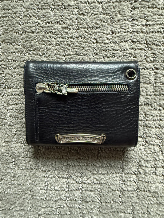 Chrome Hearts Wave Mini Leather Wallet Black
