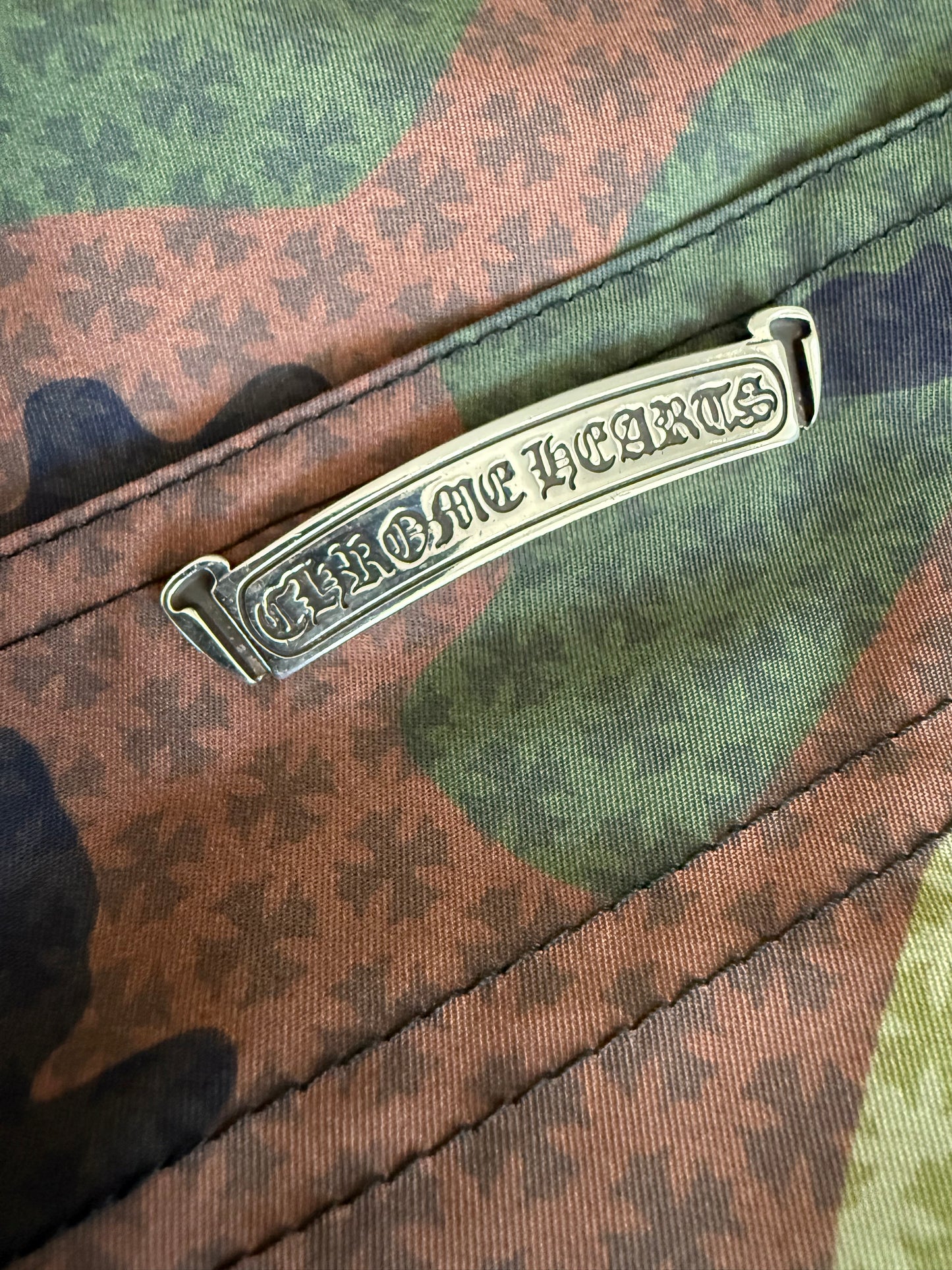 Chrome Hearts Camo Nylon Double Knee Carpenter Pants Green