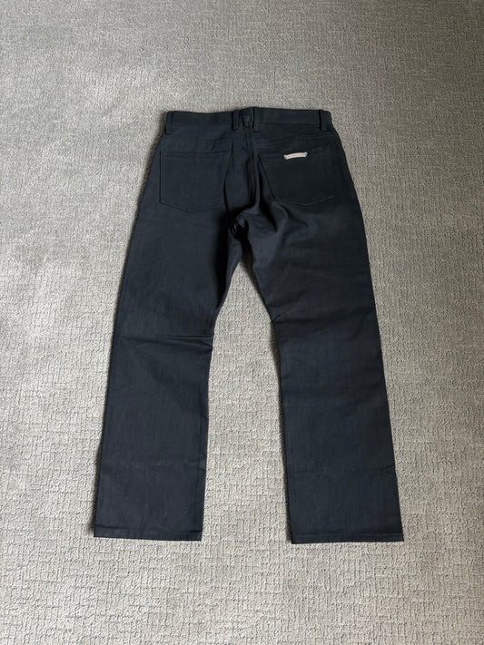 Chrome Hearts Fleur Knee Raw Denim Jeans Black