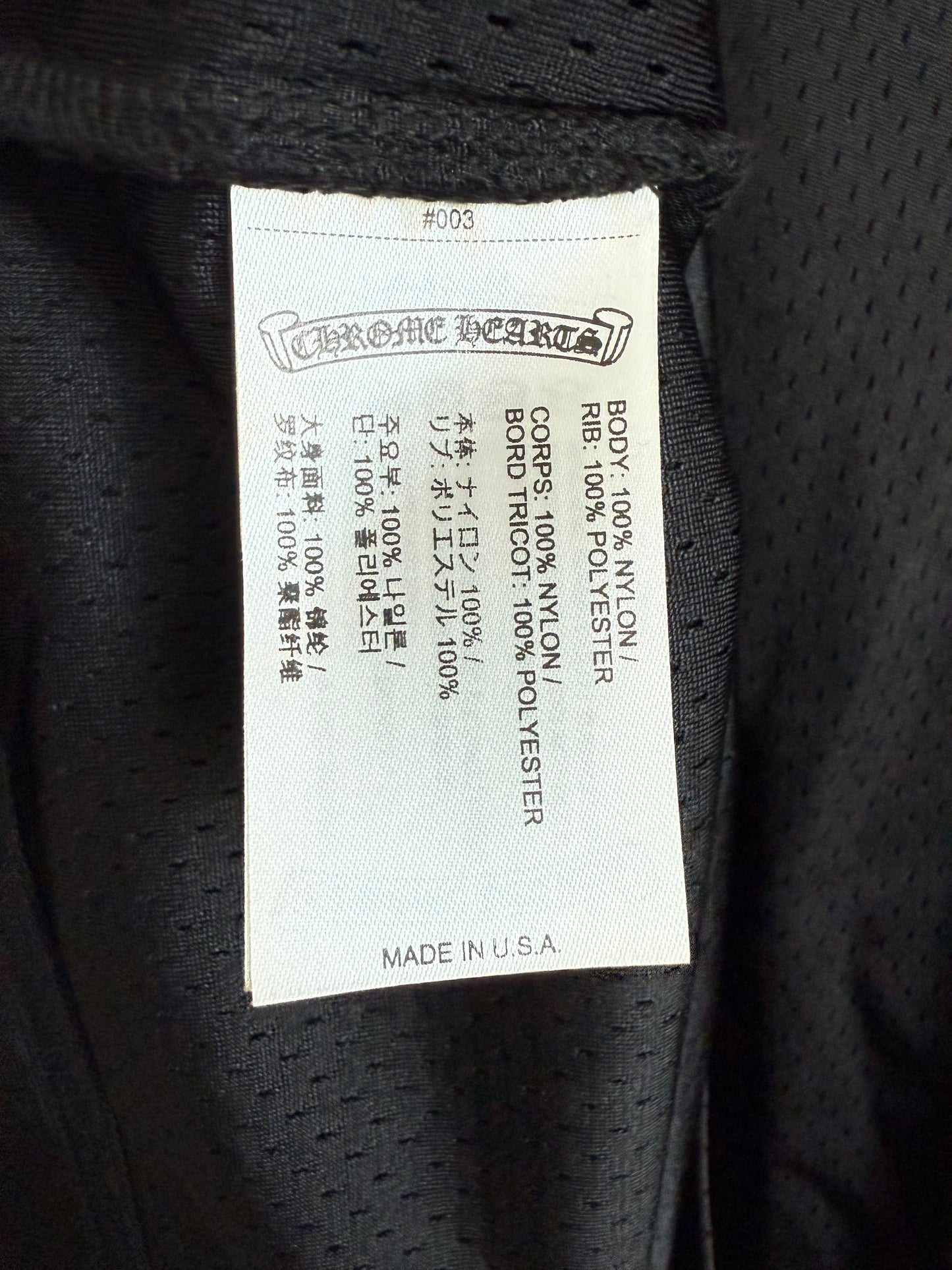 Chrome Hearts Stadium Mesh Jersey Floral LS Black Silver