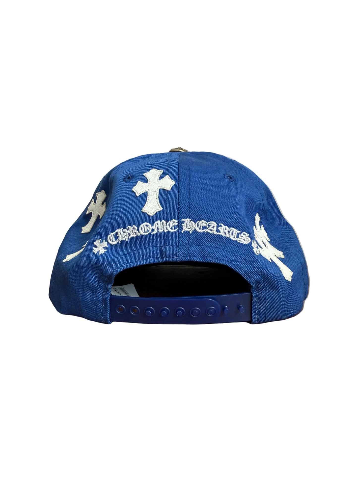 Chrome Hearts Cross Patch CH Snapback Hat Blue/White