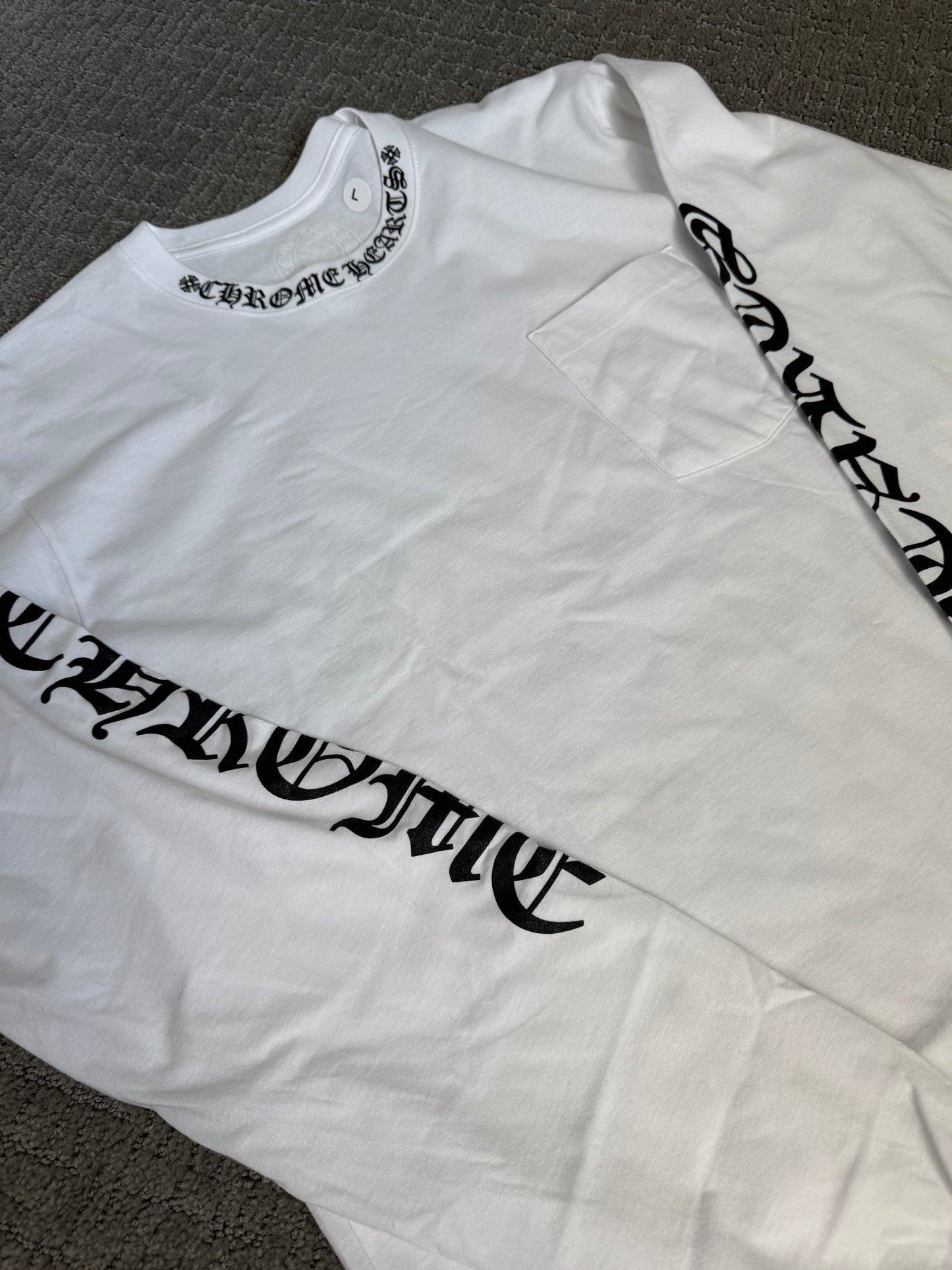 Chrome Hearts Neck Scroll LS T-Shirt White