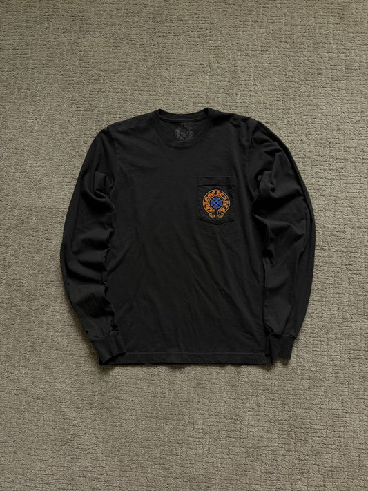 Chrome Hearts Staff Horseshoe LS T-Shirt Black Orange Blue