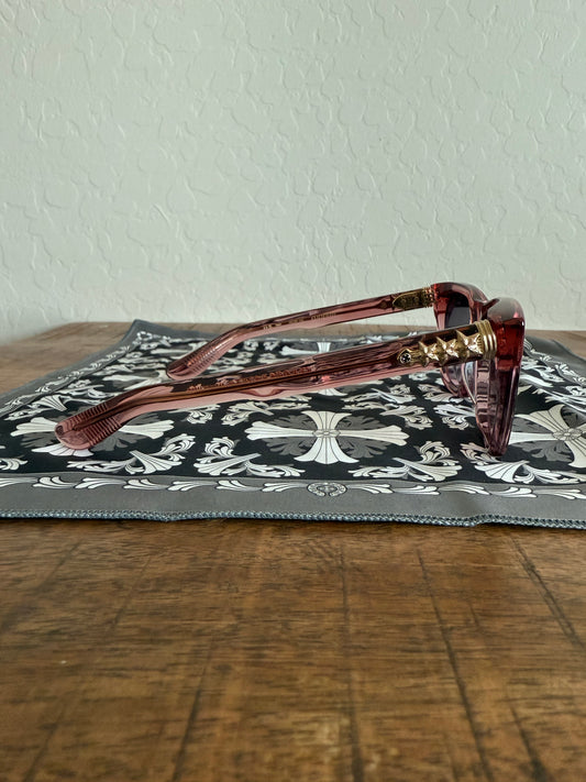 Chrome Hearts Cliteratti Clear Rose Gold Star Sunglasses