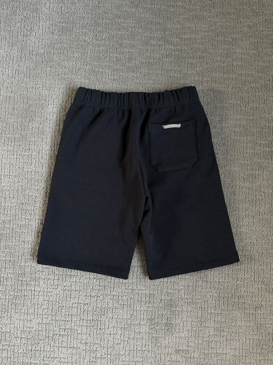 Chrome Hearts Leather Triple Cross Paper Jam Zip Up Sweatshorts Black