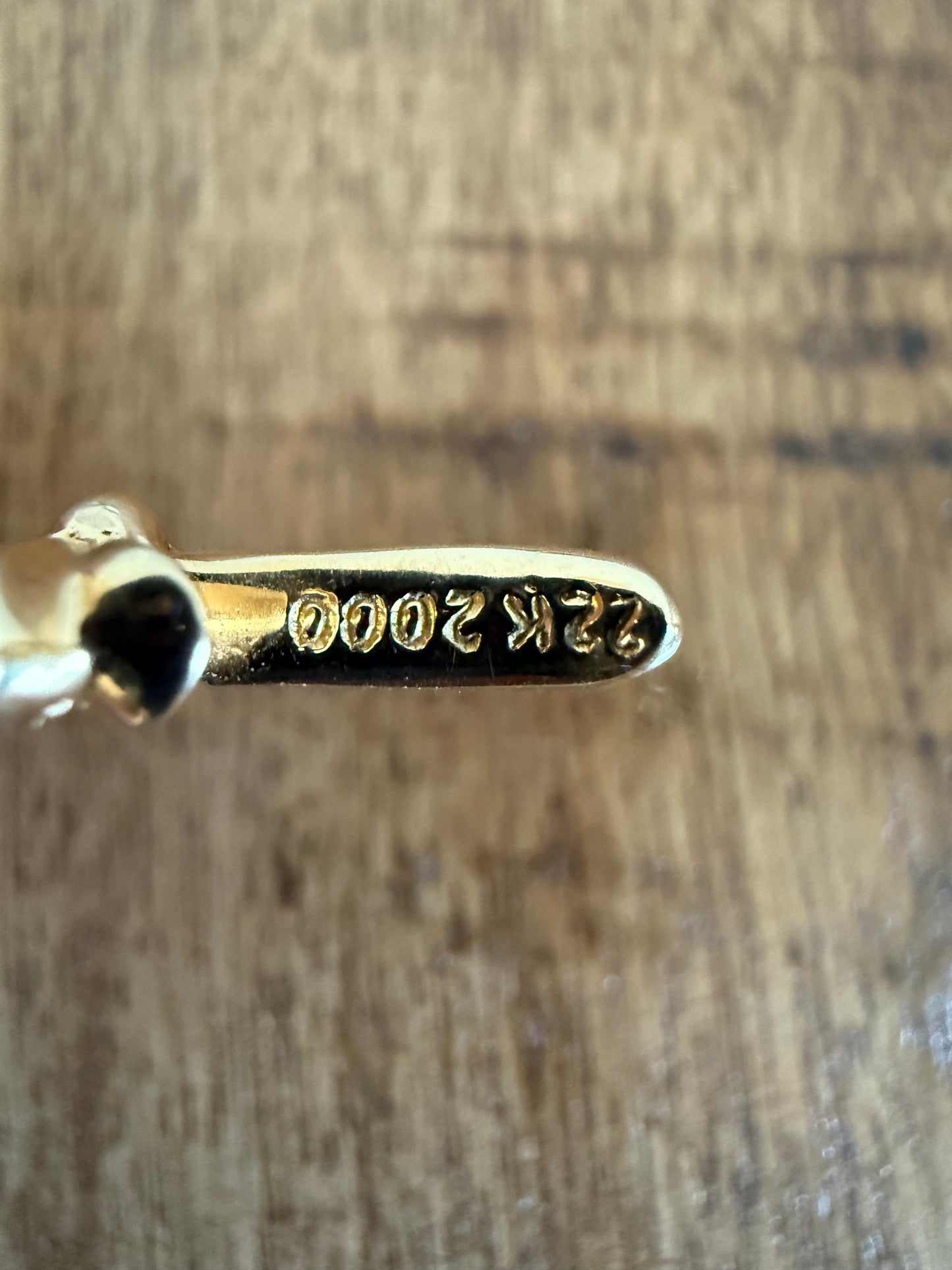 Chrome Hearts 22K Gold Tiny Cross Pendant W Pave Diamonds