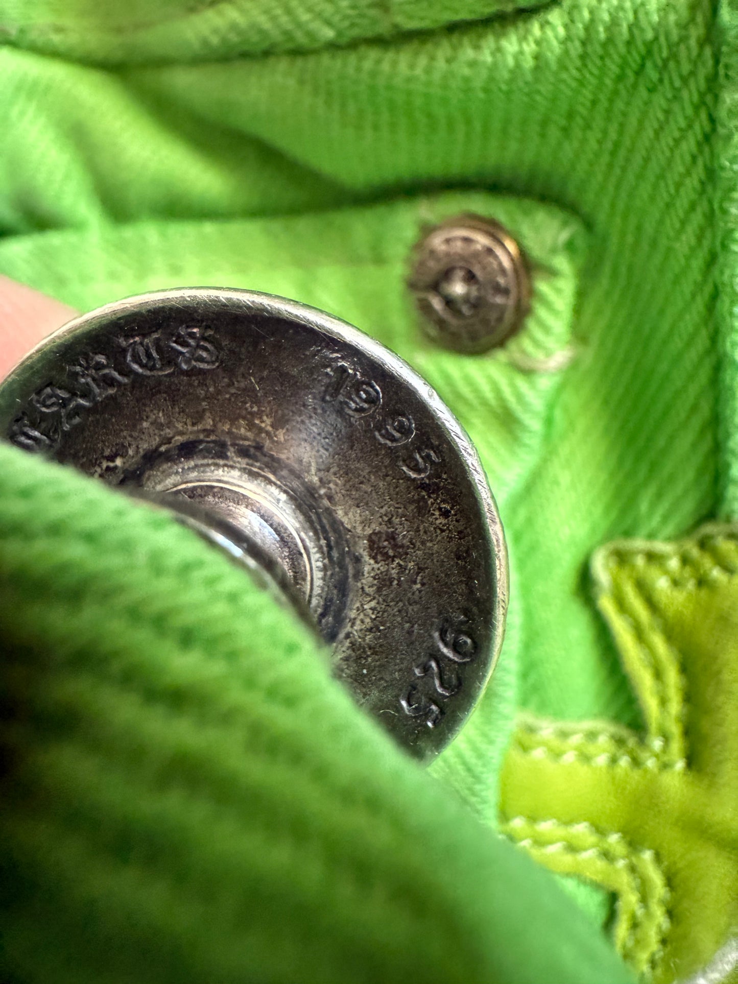 Chrome Hearts Sex Records Green Levis Leather Cross Denim Jeans