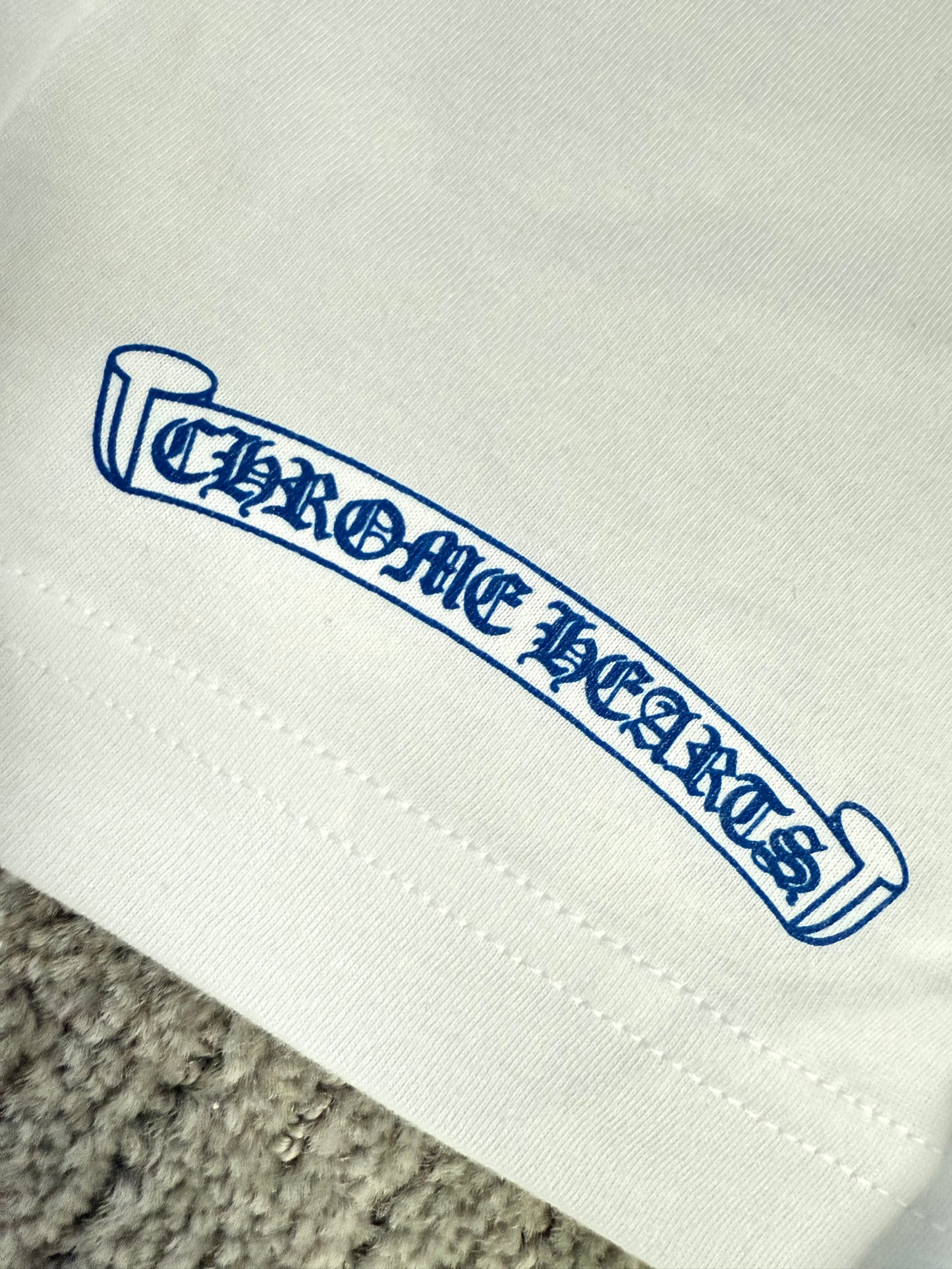 Chrome Hearts Neck Logo LS T-Shirt White/Blue