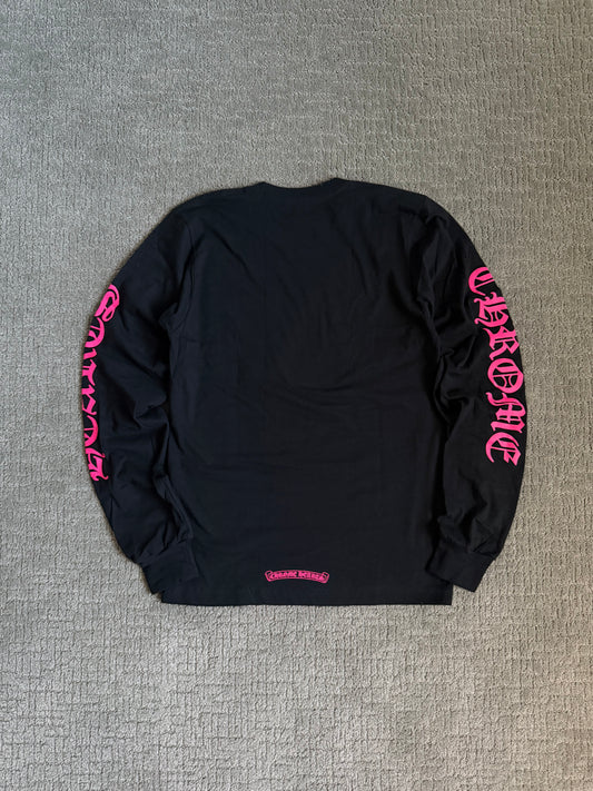 Chrome Hearts Neck Logo LS T-Shirt Black Pink