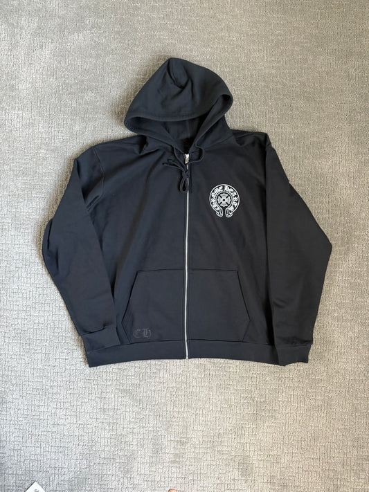 Chrome Hearts Tokyo Horseshoe Zip Up Hoodie Black