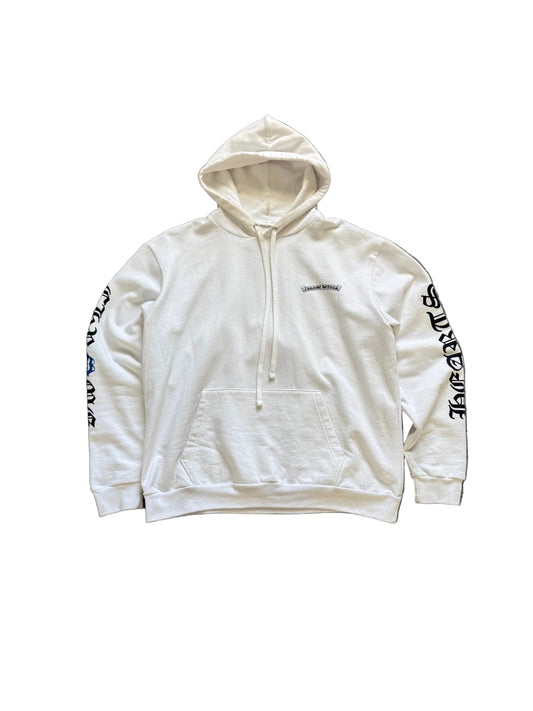 Chrome Hearts Rolling Stones Pullover Hoodie White Blue