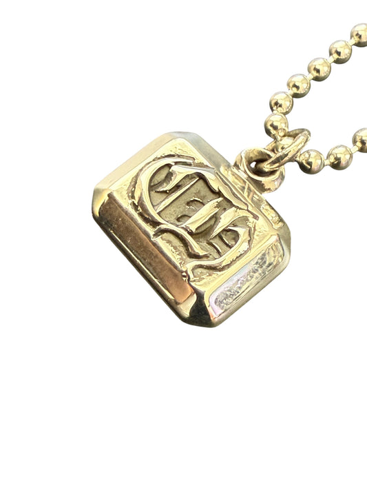 Chrome Hearts Emerald Cut CH Pendant w Ball Chain