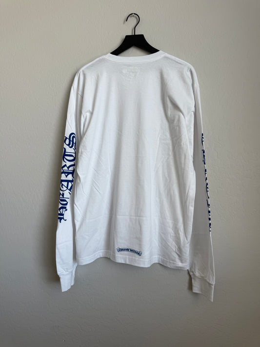 Chrome Hearts Neck Logo LS T-Shirt White/Blue