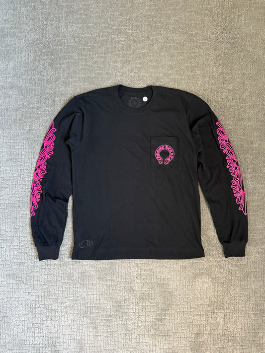 Chrome Hearts Horseshoe LS T-Shirt Black Pink