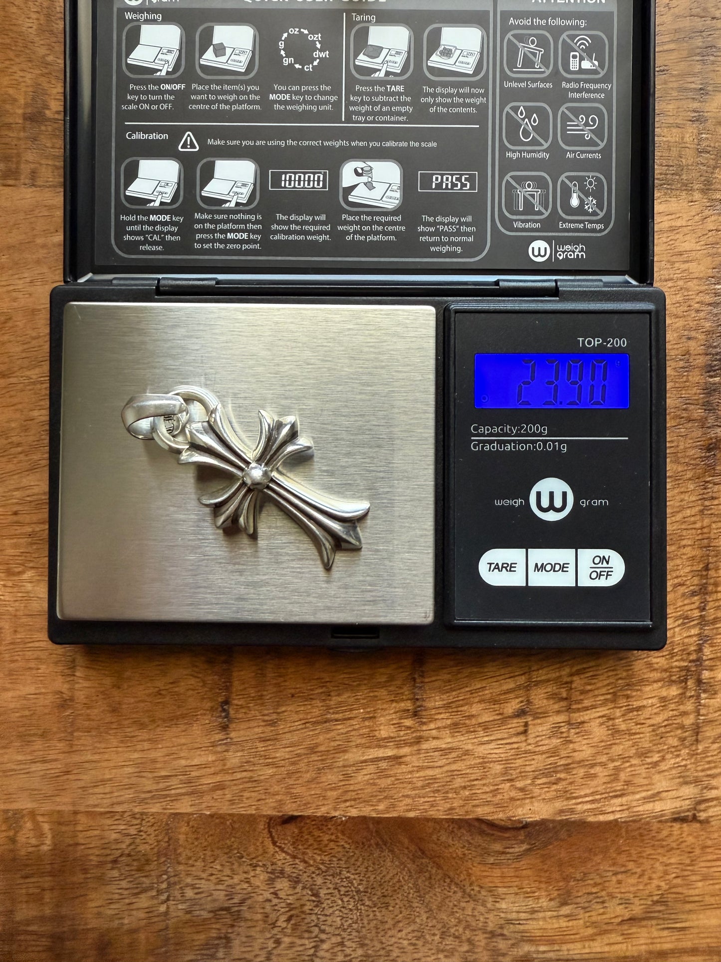 Chrome Hearts Small Cross with Bale Silver .925 Pendant