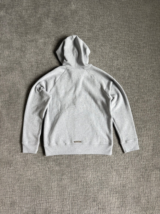 Chrome Hearts Leather Triple Cross Paper Jam Zip Up Hoodie Grey