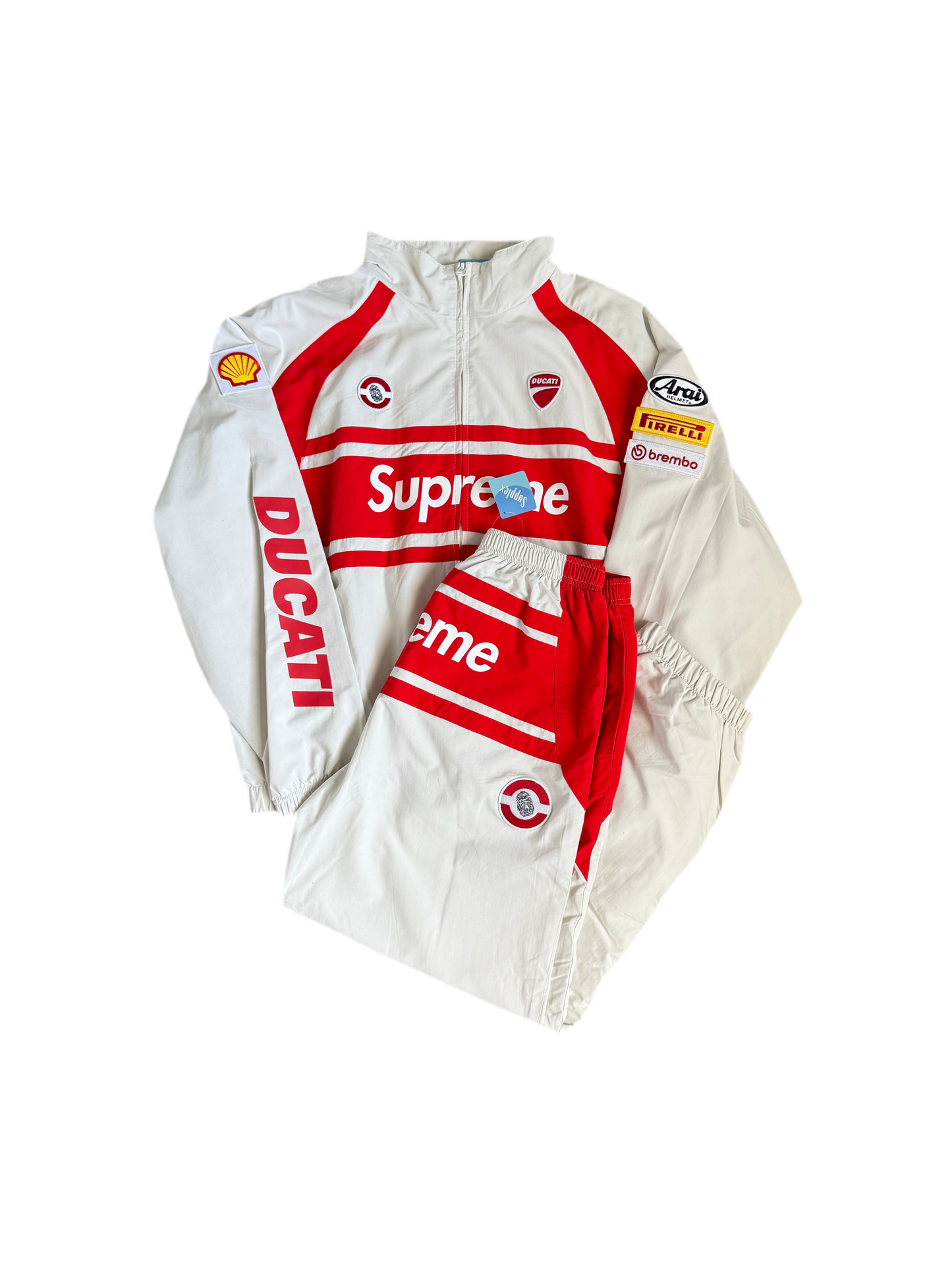Supreme Ducati Track Jacket/Pants Set White