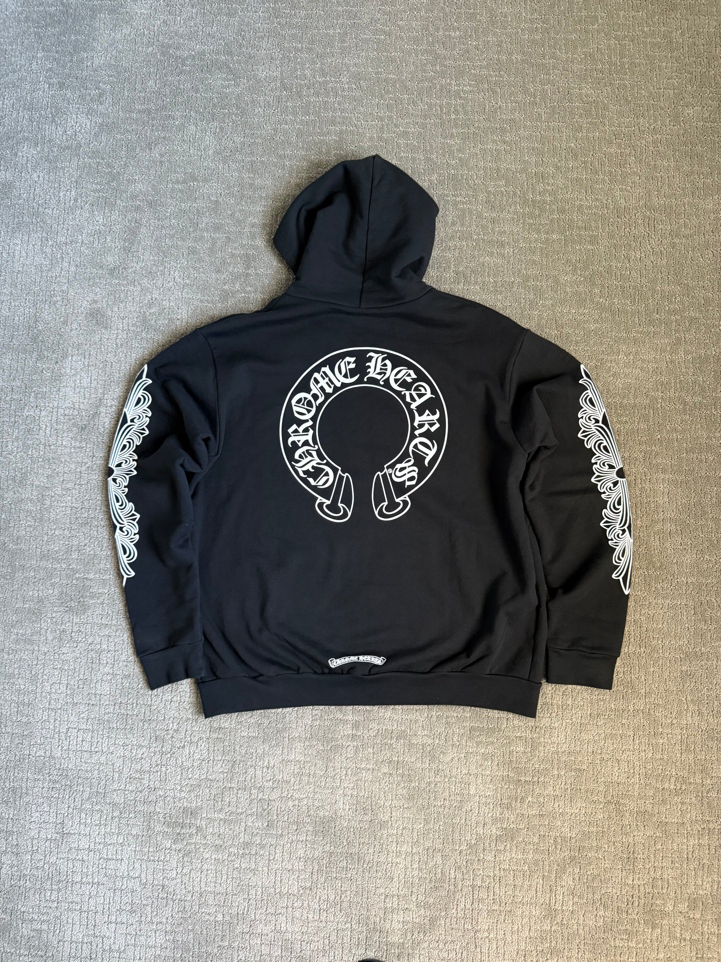 Chrome Hearts Fuck You Floral Horseshoe Zip Up Hoodie Black
