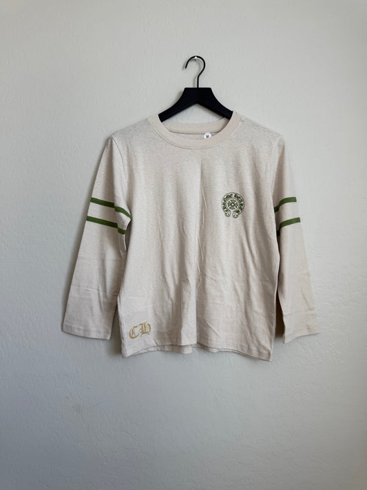 Chrome Hearts Roller Skates Horseshoe LS T-Shirt Beige Green