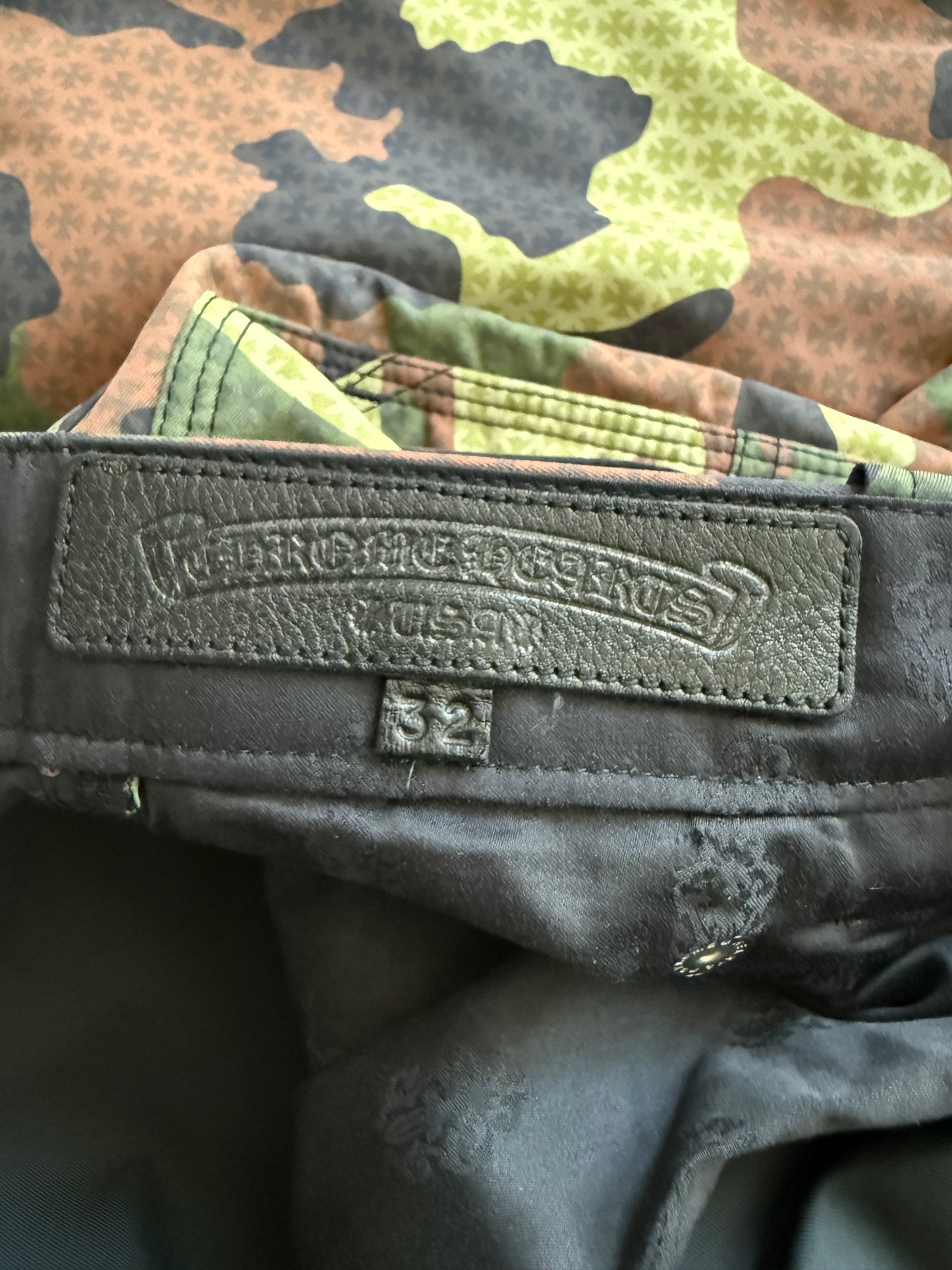 Chrome Hearts Camo Nylon Double Knee Carpenter Pants Green
