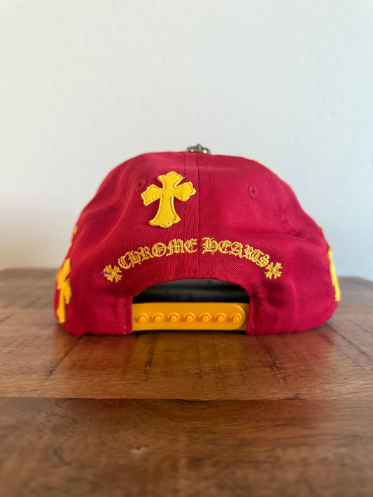 Chrome Hearts Cross Patch CH Snapback Hat Red/Yellow