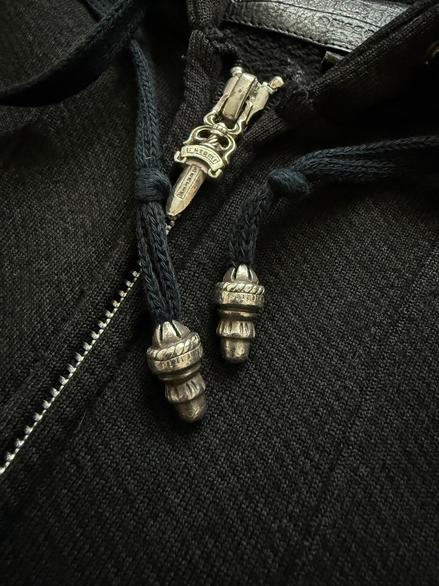 Chrome Hearts Plus Patch Zip Up Vintage Hoodie