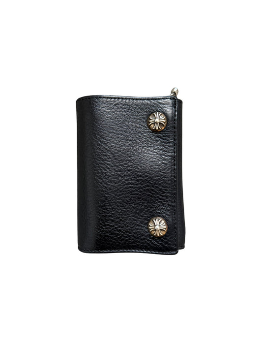 Chrome Hearts Cross Patch Trifold Leather Wallet