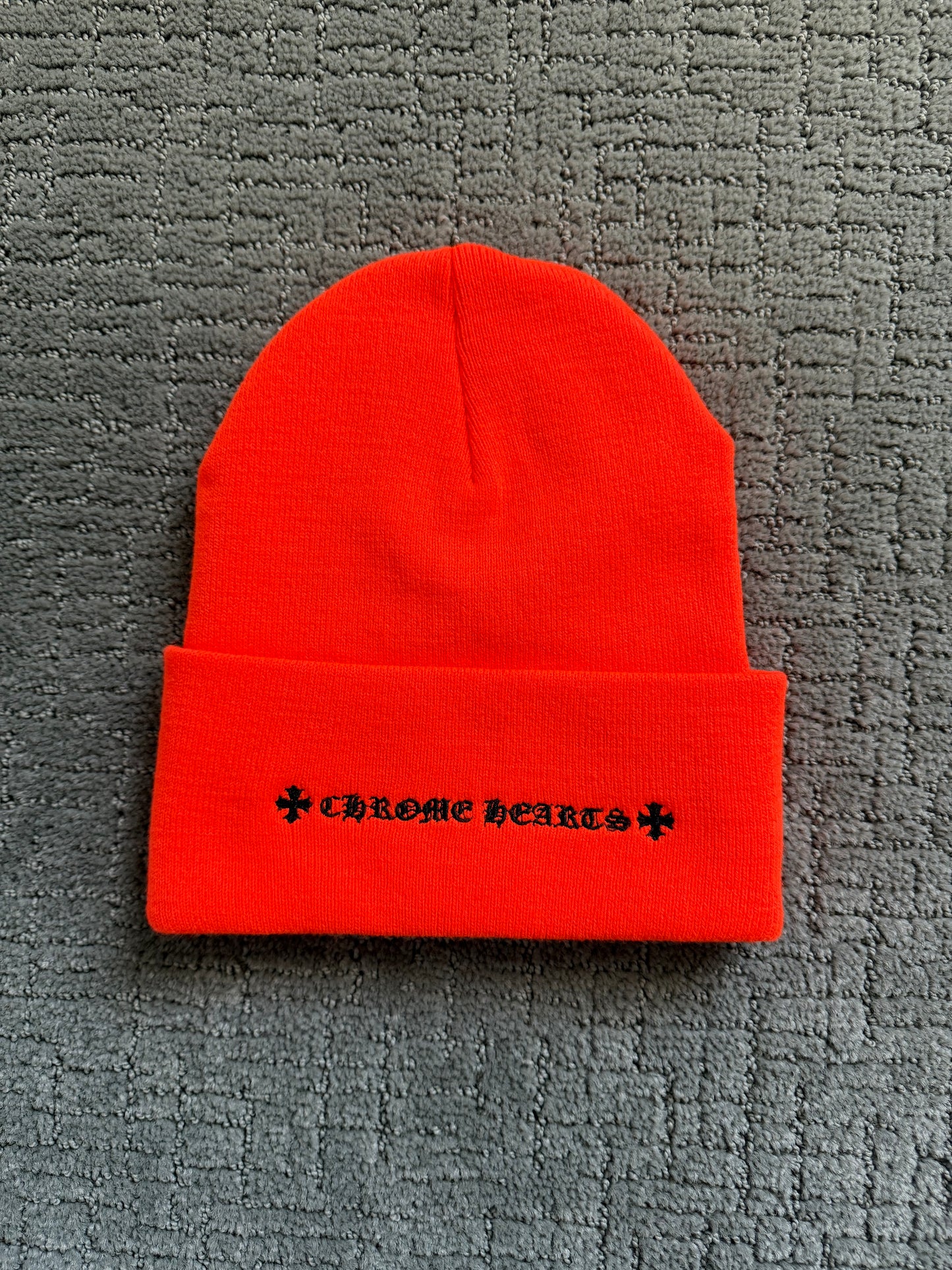 Chrome Hearts CH Embroidery Beanie Orange/Black