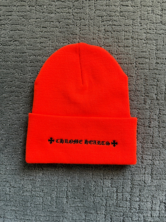 Chrome Hearts CH Embroidery Beanie Orange/Black