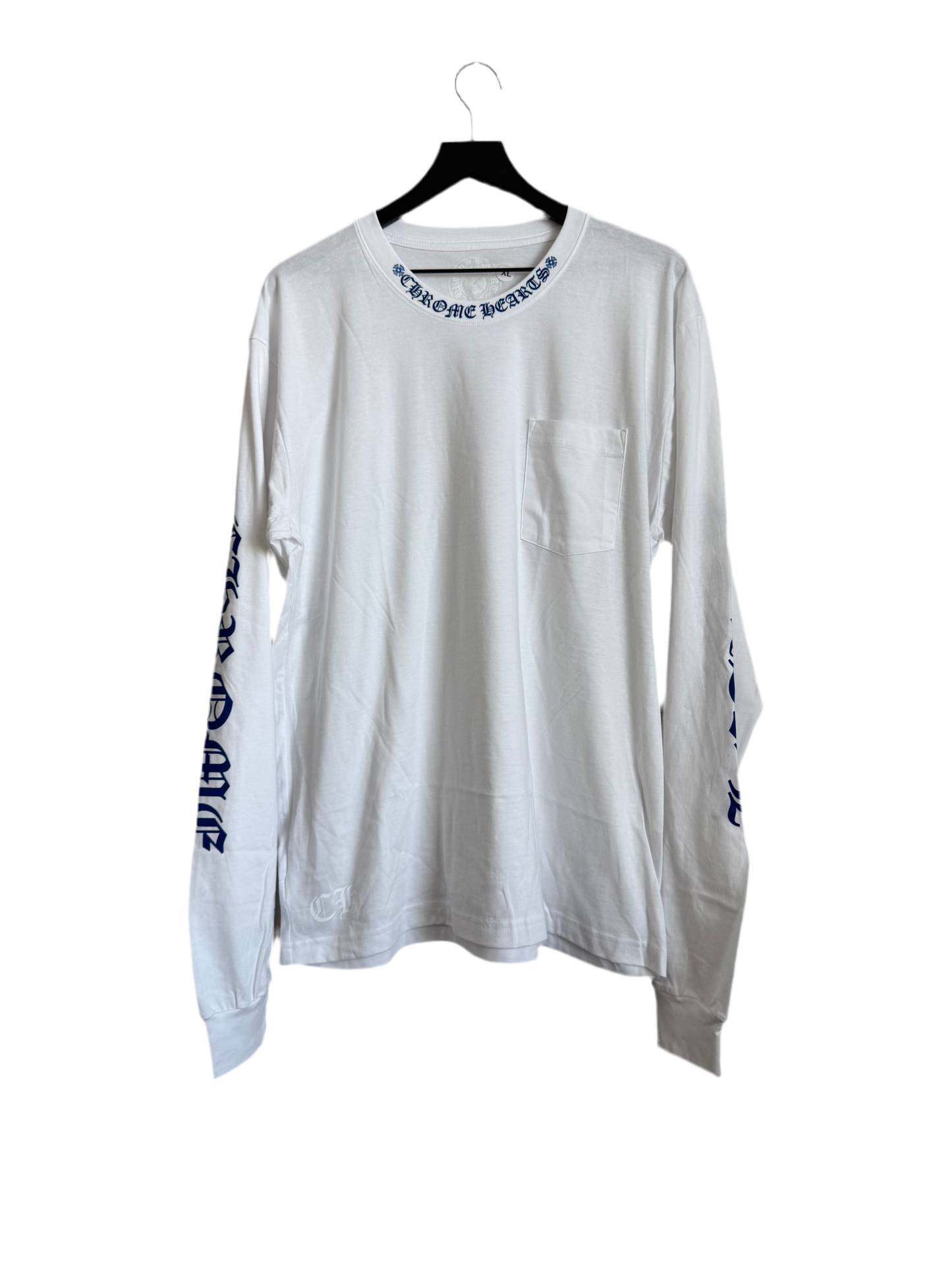 Chrome Hearts Neck Logo LS T-Shirt White/Blue
