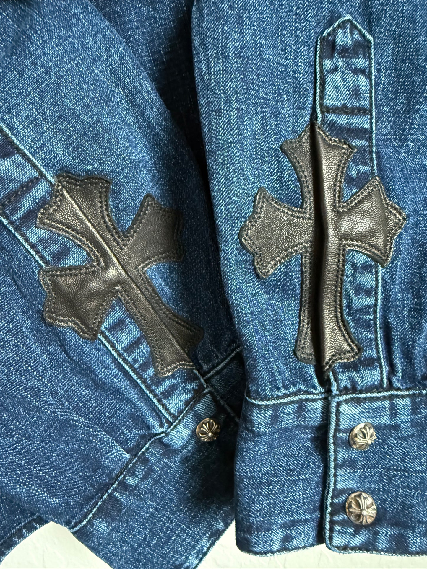 Chrome Hearts Loose Ends Denim Button Up LS Shirt