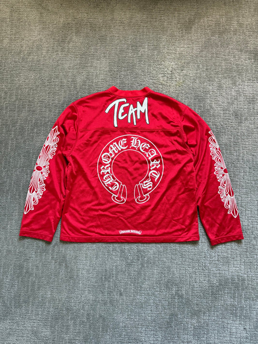 Chrome Hearts Matty Boy Stadium Mesh Jersey LS Red