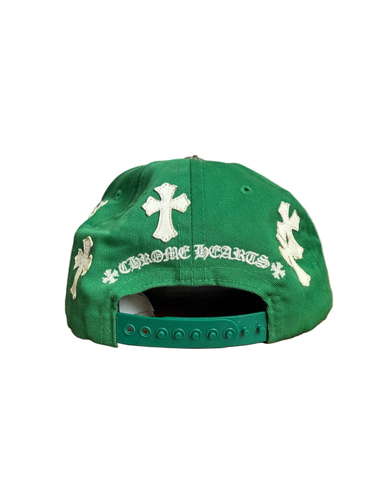 Chrome Hearts Cross Patch CH Snapback Hat Green/White