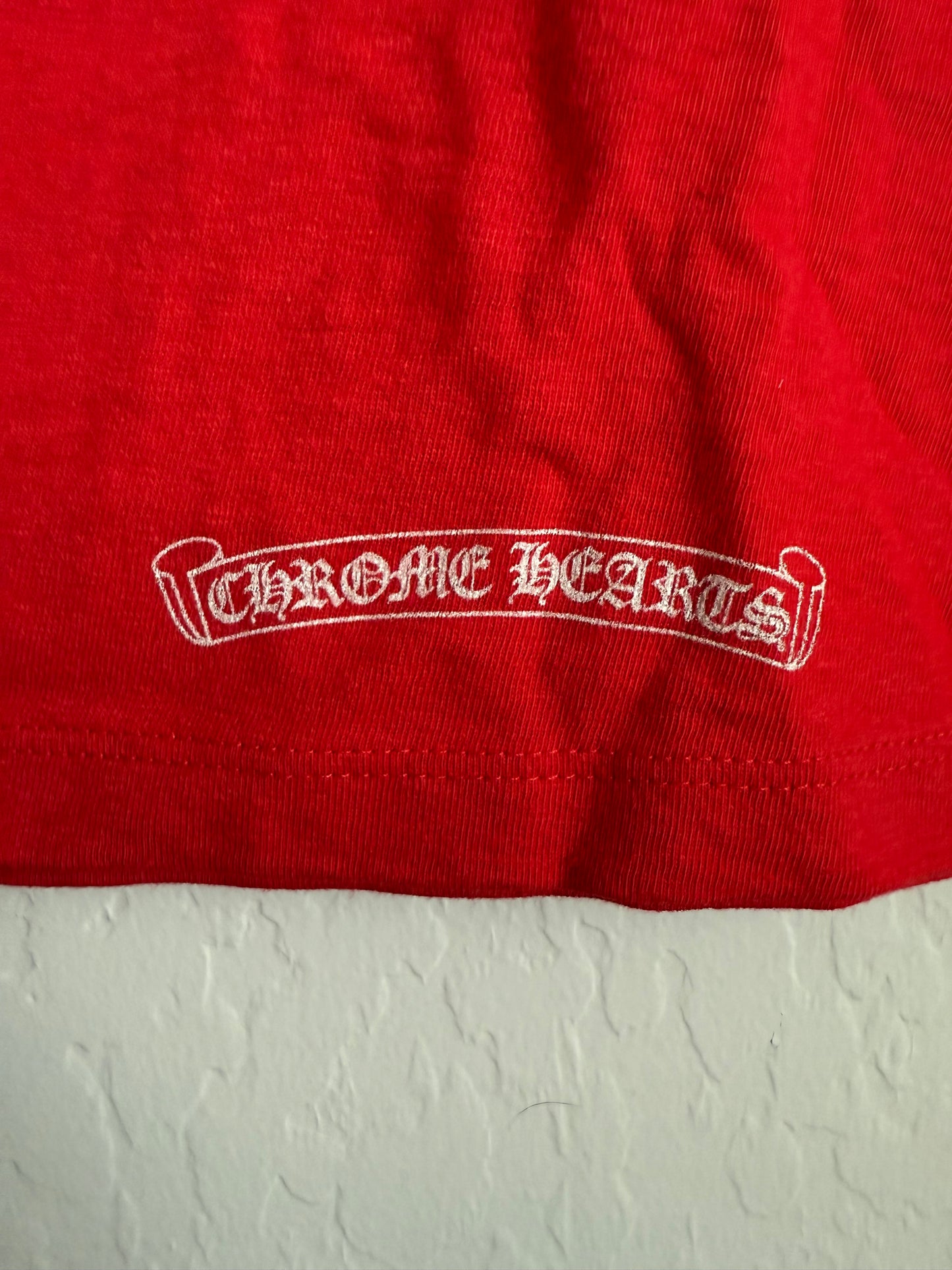 Chrome Hearts Roller Skates Horseshoe LS T-Shirt Red