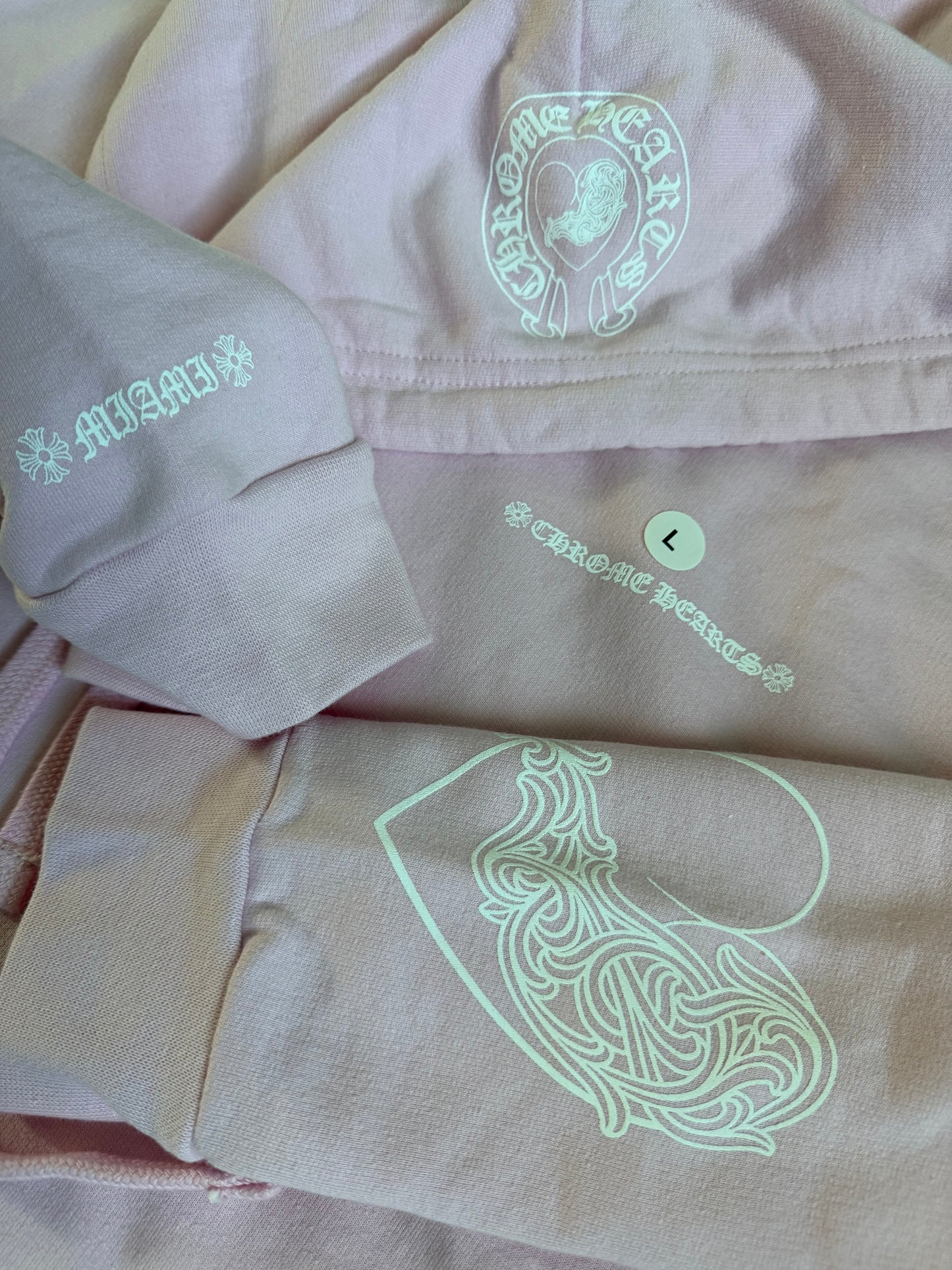 Chrome Hearts Heart Vine Art Basel Pullover Hoodie Pink