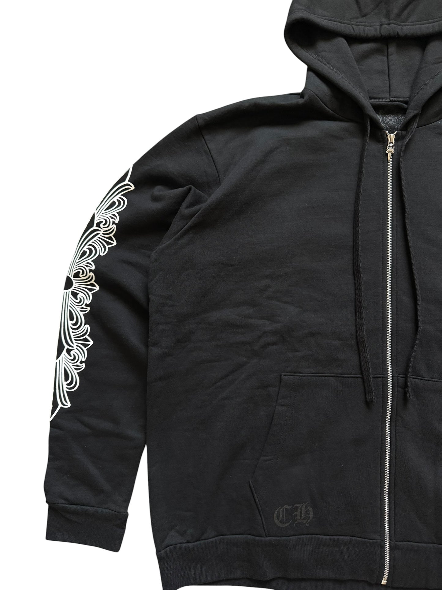 Chrome Hearts Horseshoe Floral Zip Up Hoodie