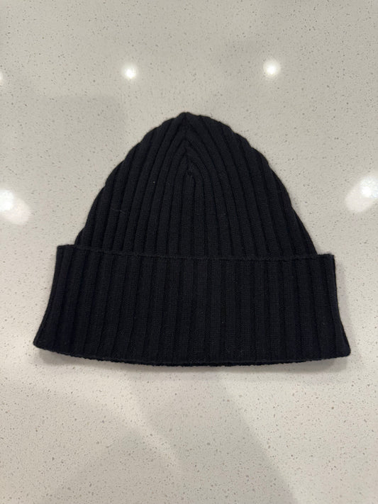 Chrome Hearts Cashmere Leather Plus Cross Beanie Black