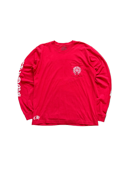 Chrome Hearts Scroll LS T-Shirt Red