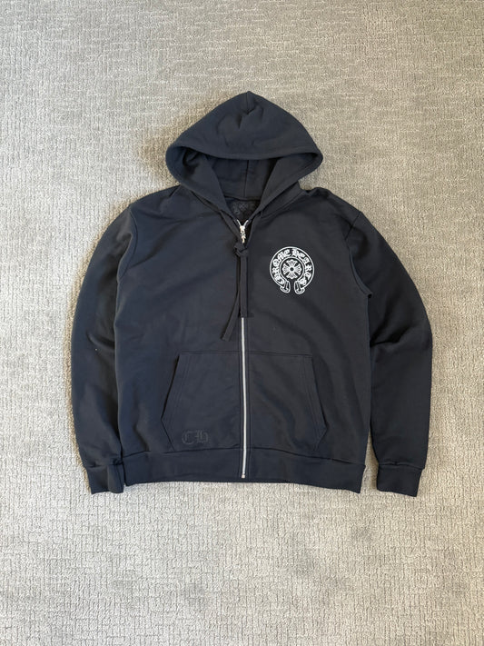 Chrome Hearts Las Vegas Horseshoe Zip Up Hoodie Black