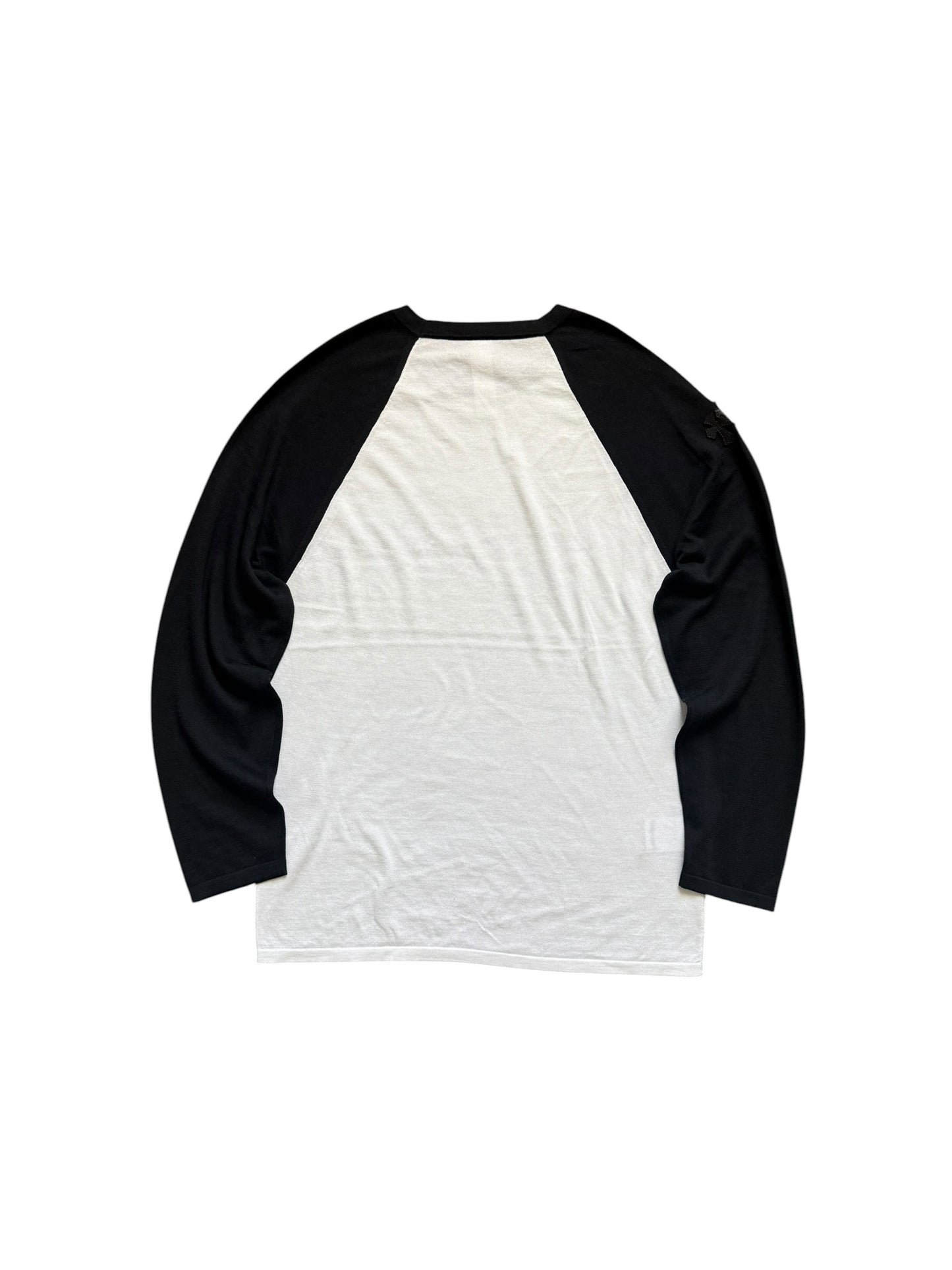 Chrome Hearts Triple Cross Patch Baseball 3/4 Shirt White